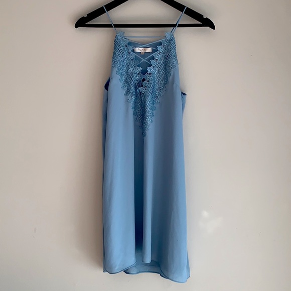 π WAYF Size Small Light Blue/Baby Bird π¦ Dress Lace Neckline π - Picture 4 of 6